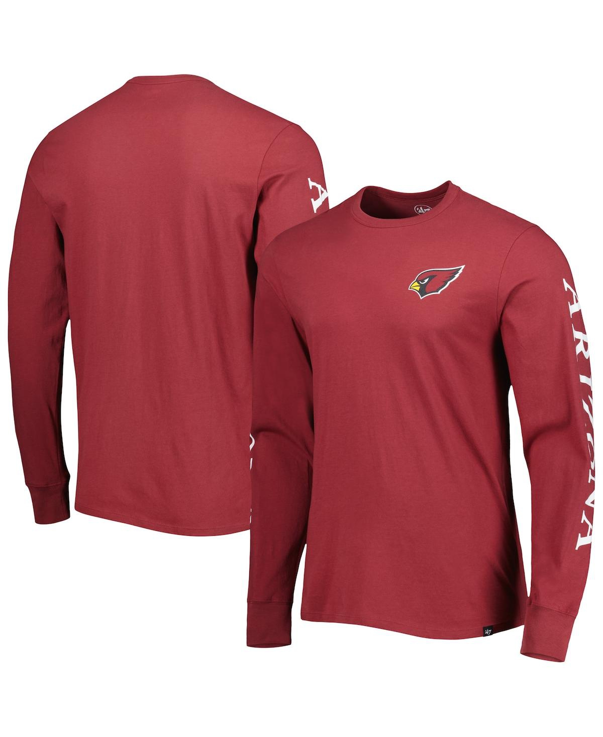 47 Brand Men's ' Cardinal Arizona Cardinals Triple Threat Franklin Long Sleeve T-shirt