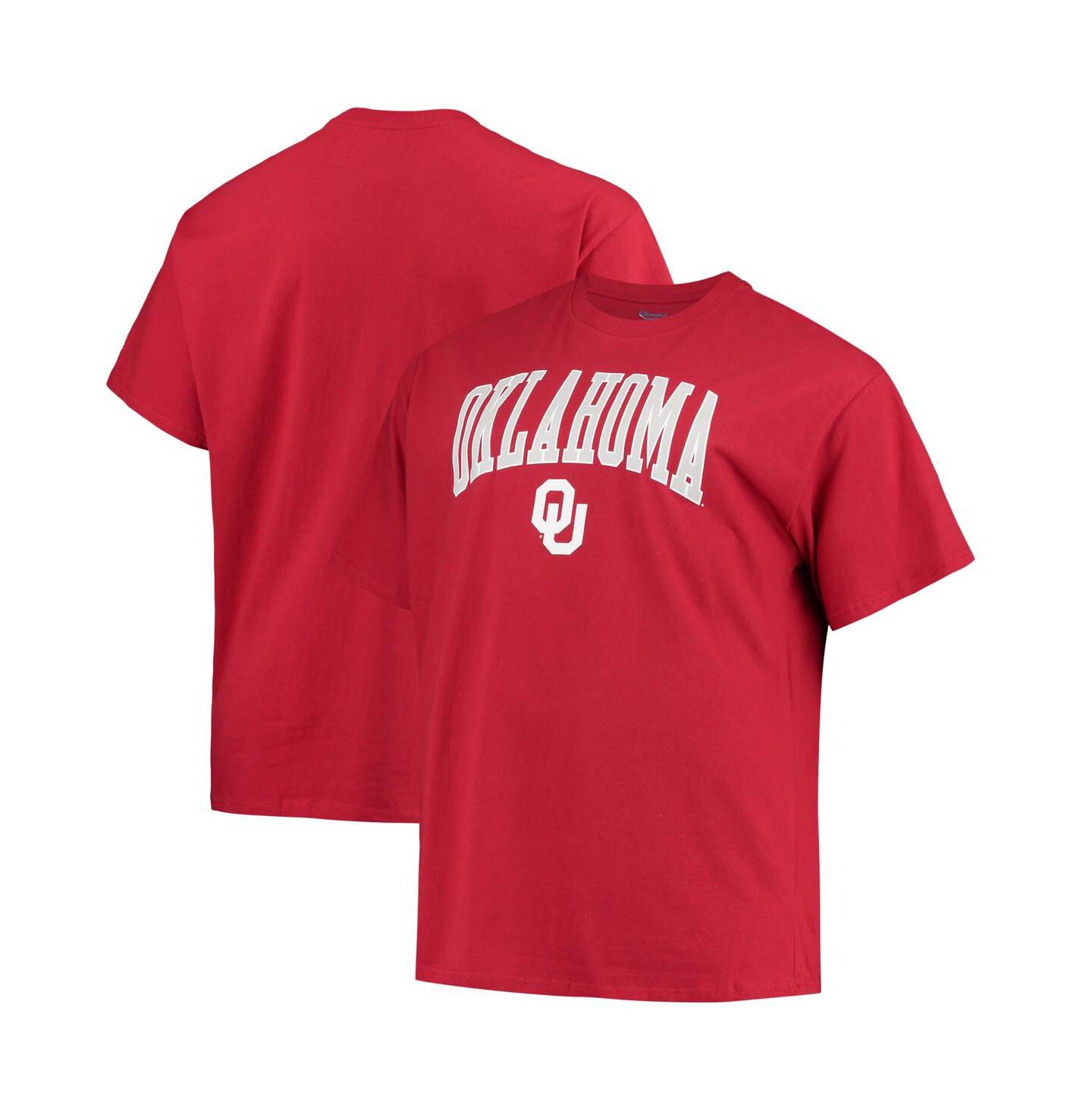 Мужская футболка Champion Crimson Oklahoma Sooners Big and Tall Arch Over Wordmark — фото 1