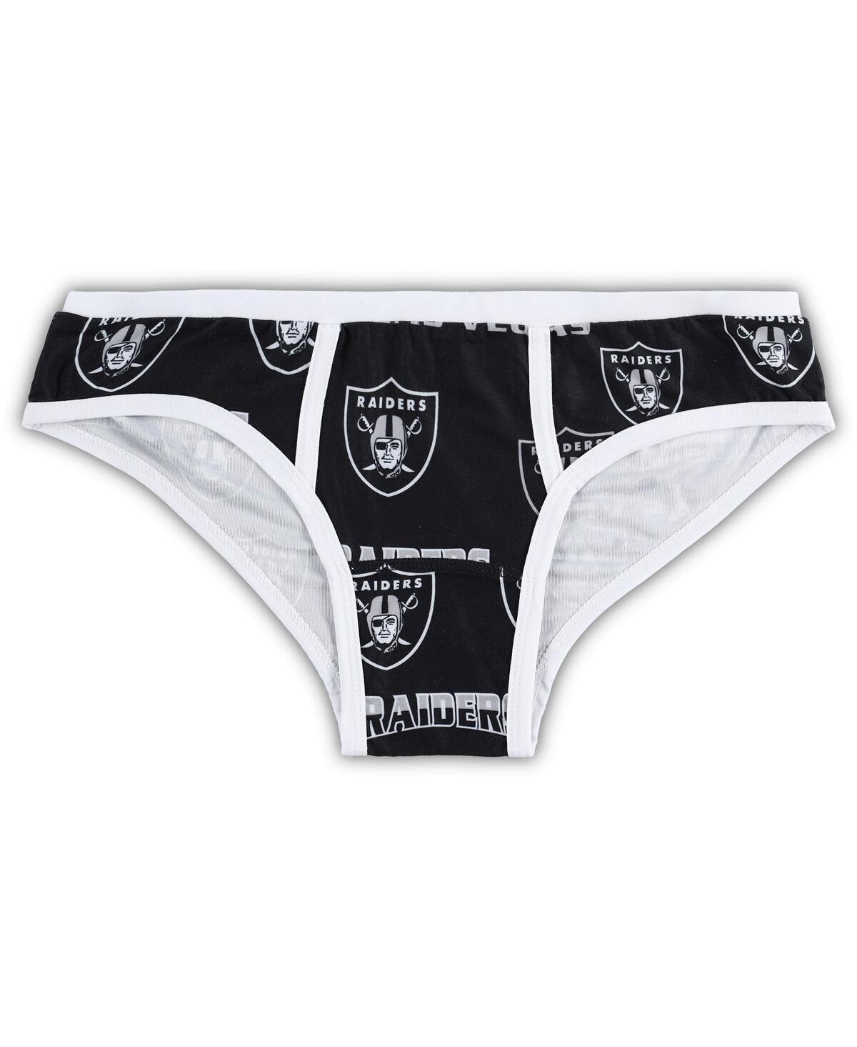 Concepts Sport Women's  Black Las Vegas Raiders Breakthrough Allover Print Knit Panty