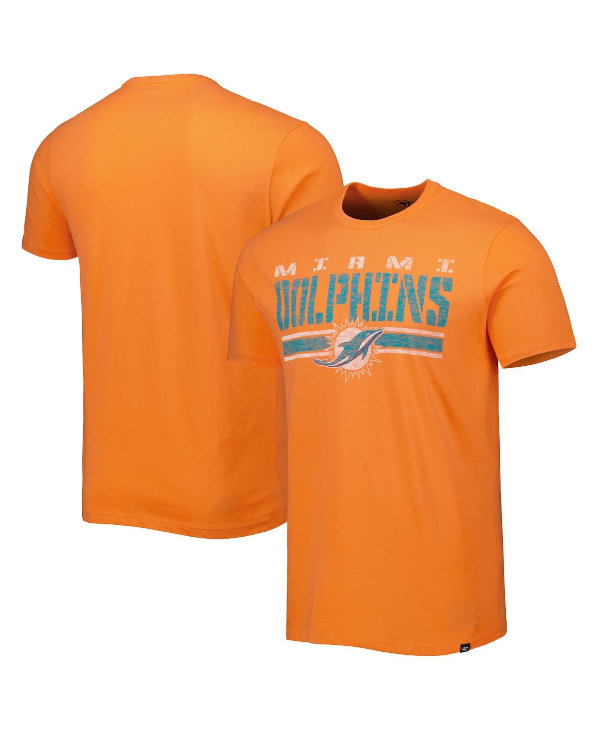 47 Brand Men's ' Orange Miami Dolphins Team Stripe T-shirt