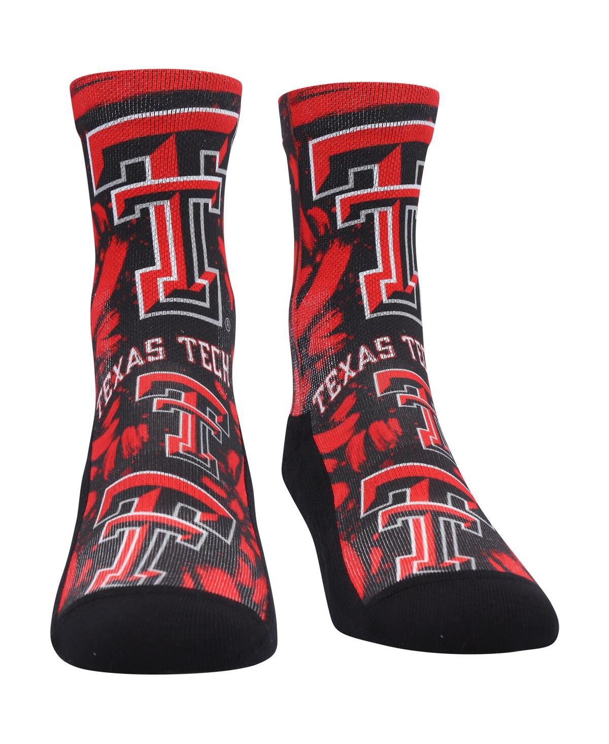 Rock 'em Kids' Youth Boys And Girls  Socks Texas Tech Red Raiders Allover Logo And Paint Crew Socks In Gray