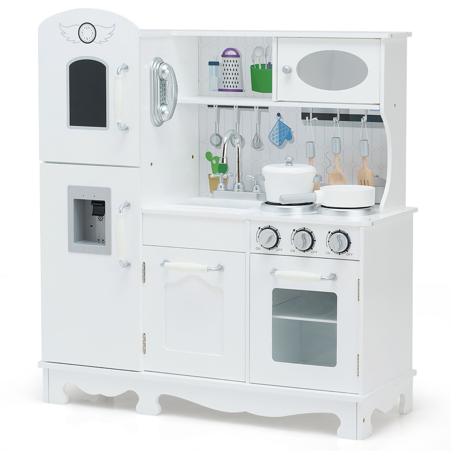 Детские игрушки Costway Play Kitchen with Water Dispenser, 6-Piece Set, Ages 3+ — фото 1