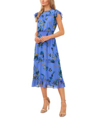 Sleeveless Smocked Waist Midi Dress main image 1