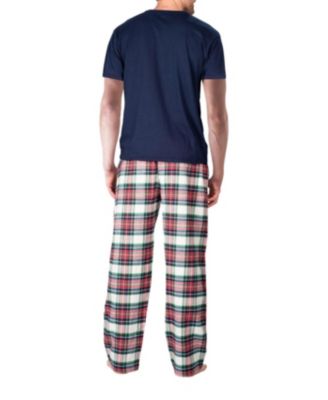 Men's Short Sleeve Flannel Pajama Set