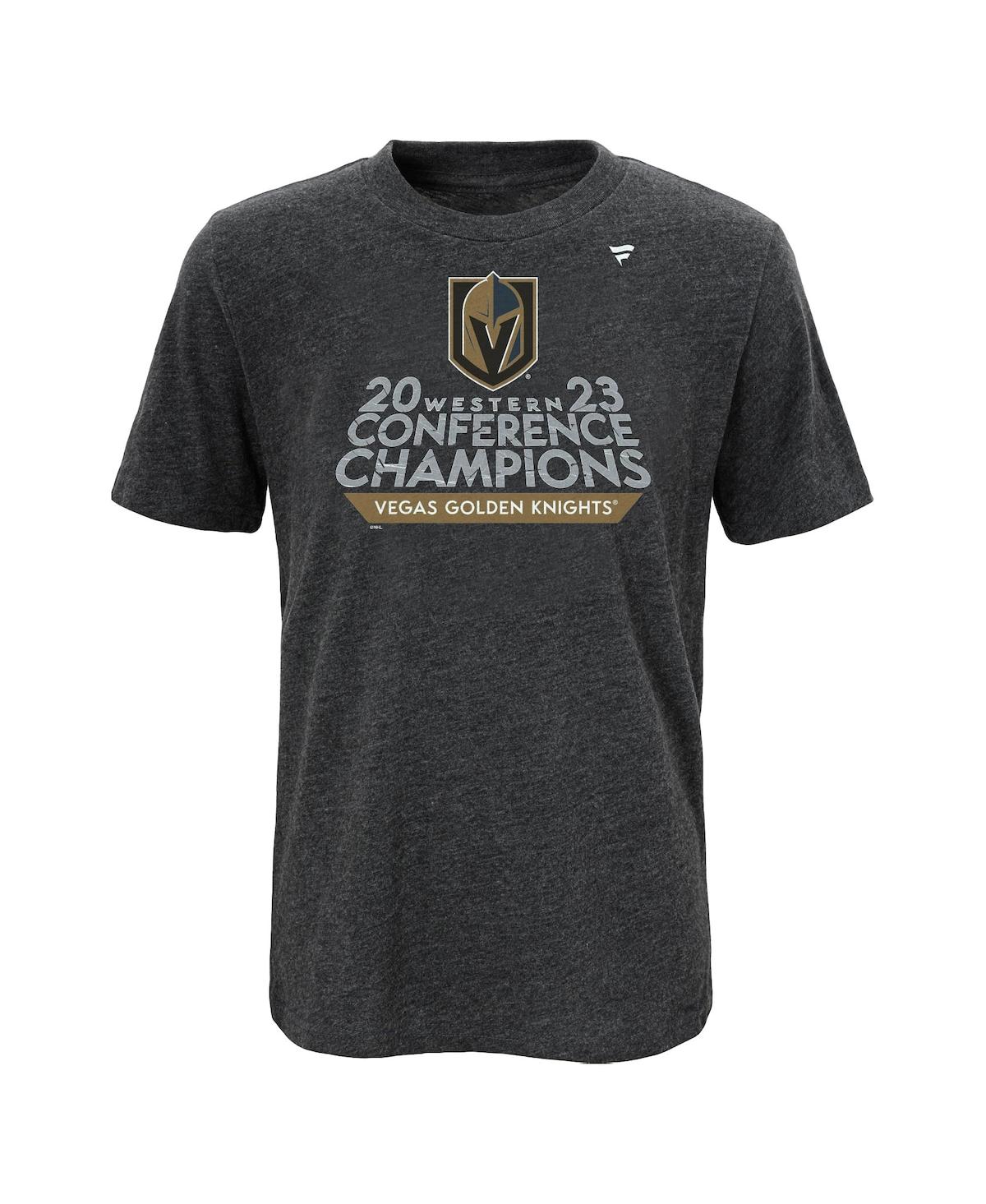 Fanatics Youth  Branded  Heather Charcoal Vegas Golden Knights 2023 Western Conference Champions Lock In Heather Charcoal