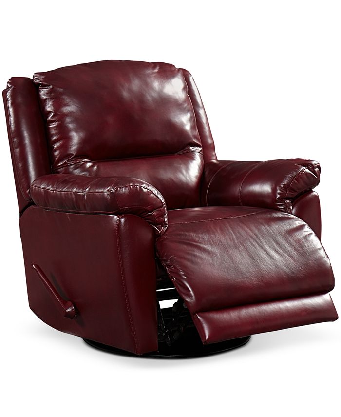 Macys leather swivel outlet chair