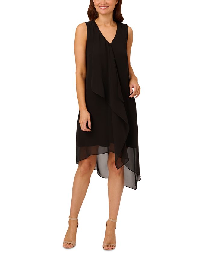 Adrianna Papell Plus Size Cascading Asymmetric-Hem Dress - Macy's