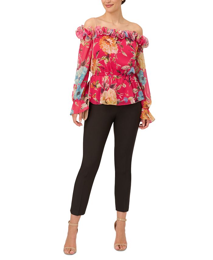 Adrianna Papell Women's Ruffled Off-The-Shoulder Blouse - Macy's