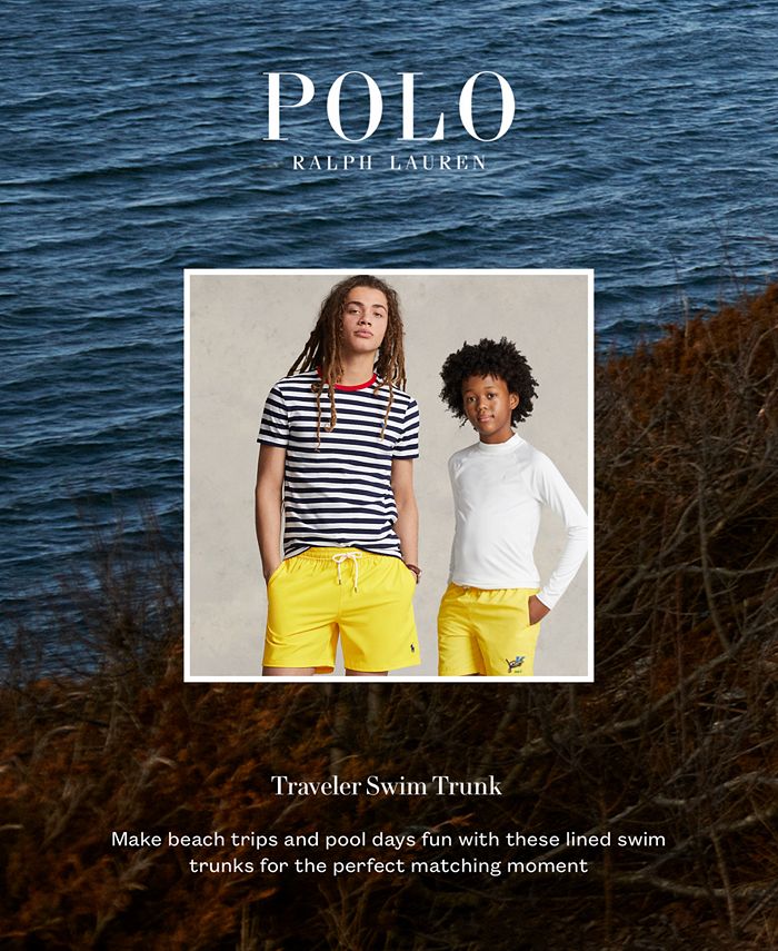 Polo Ralph Lauren Men's Traveler Polo Rider Print Swim Trunks Blue Size Large