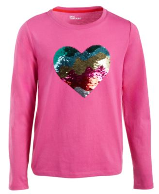 Epic Threads - Big Girls Sequin Heart Long-Sleeve T-Shirt