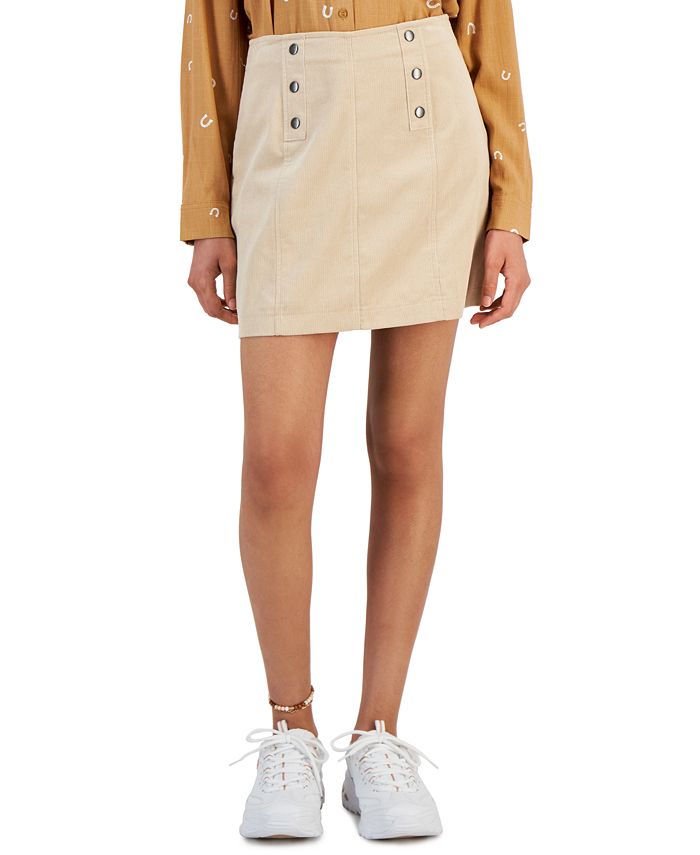 Hippie Rose Juniors' Corduroy Button-Front Mini Skirt - Macy's