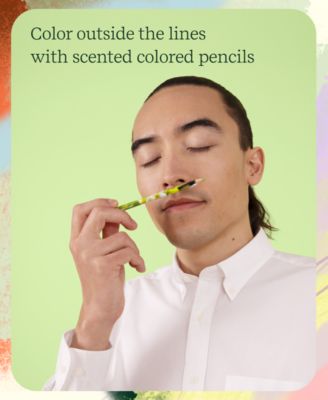 Rub & Sniff Scented Colored Pencils - 10 Pack Infused with Essential Oil Blends