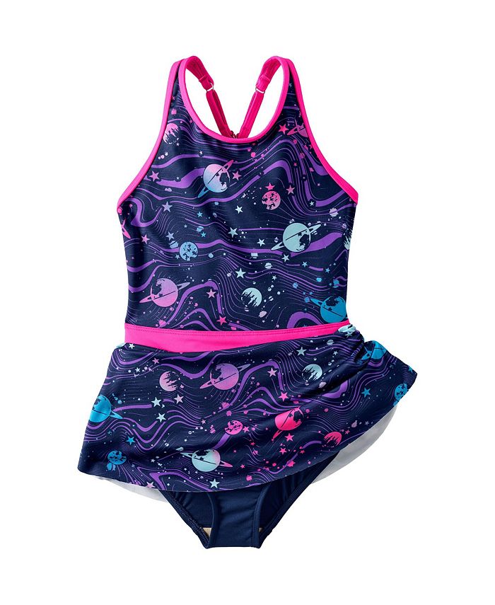 Lands' End Girls Child Plus One Piece Swim Dress Swimsuit - Macy's
