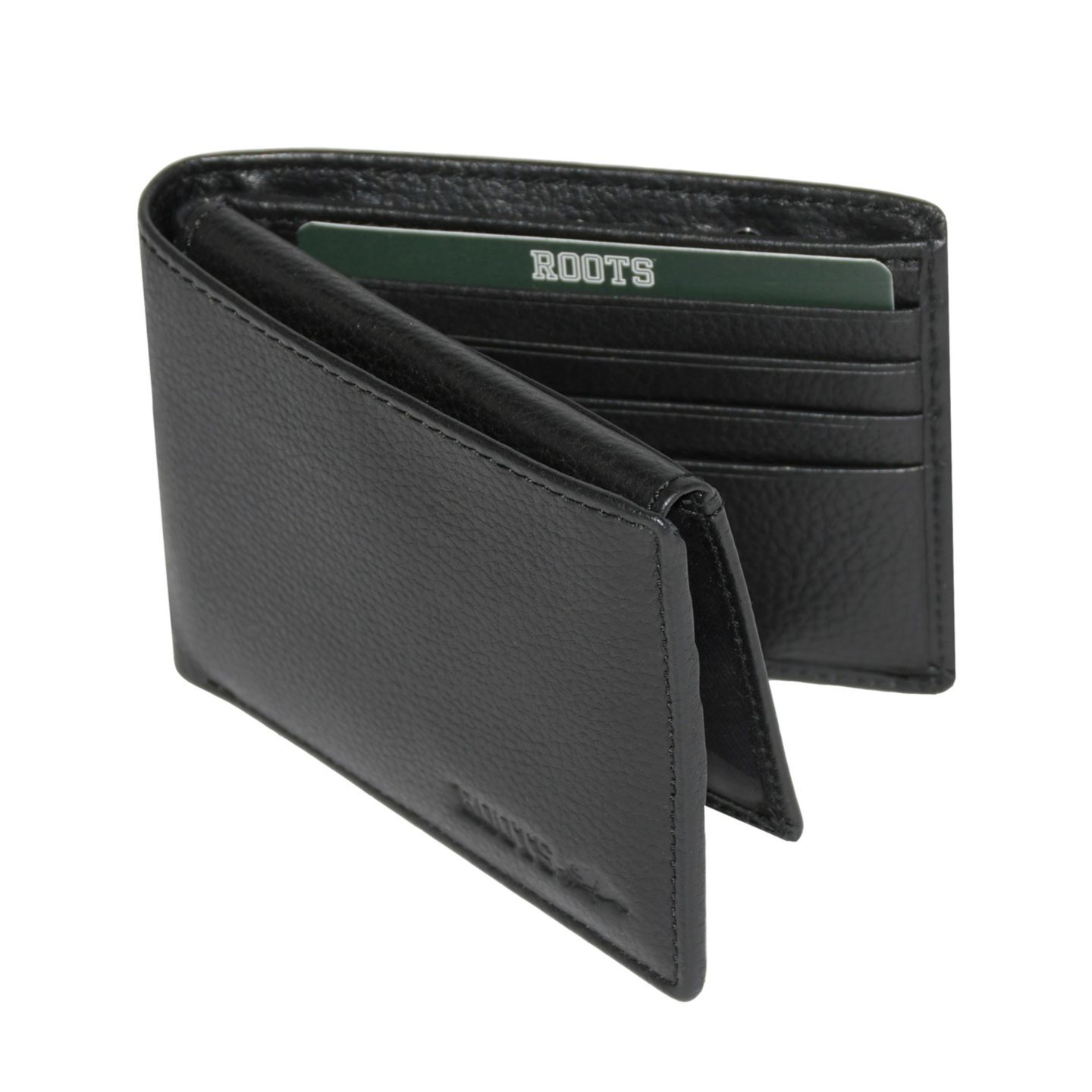 Мужской кошелёк Roots Men Leather Slimfold Wallet with Removable ID, цвет: Чёрный — фото 3