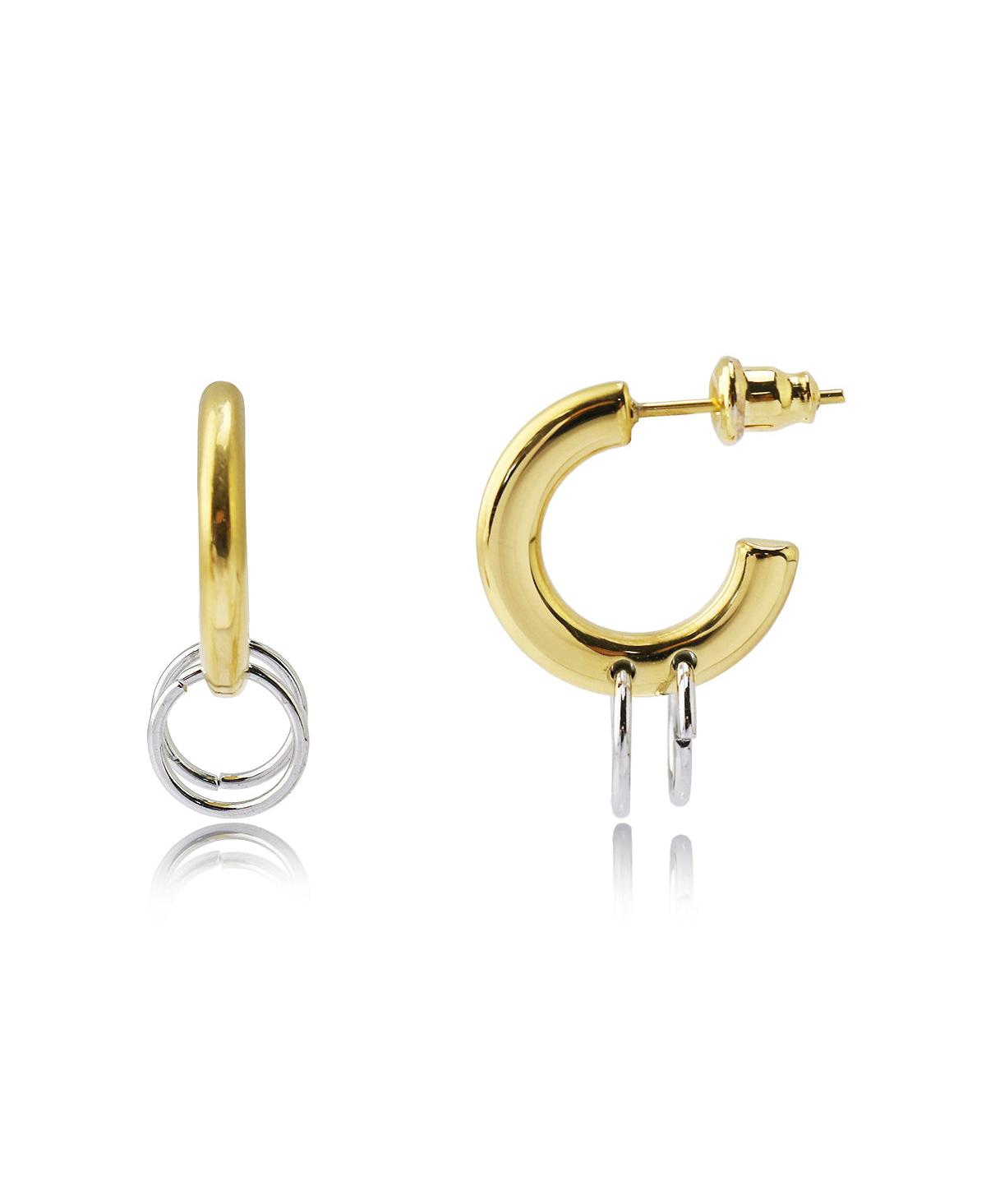 Kurk Two Tone Earrings - Gold