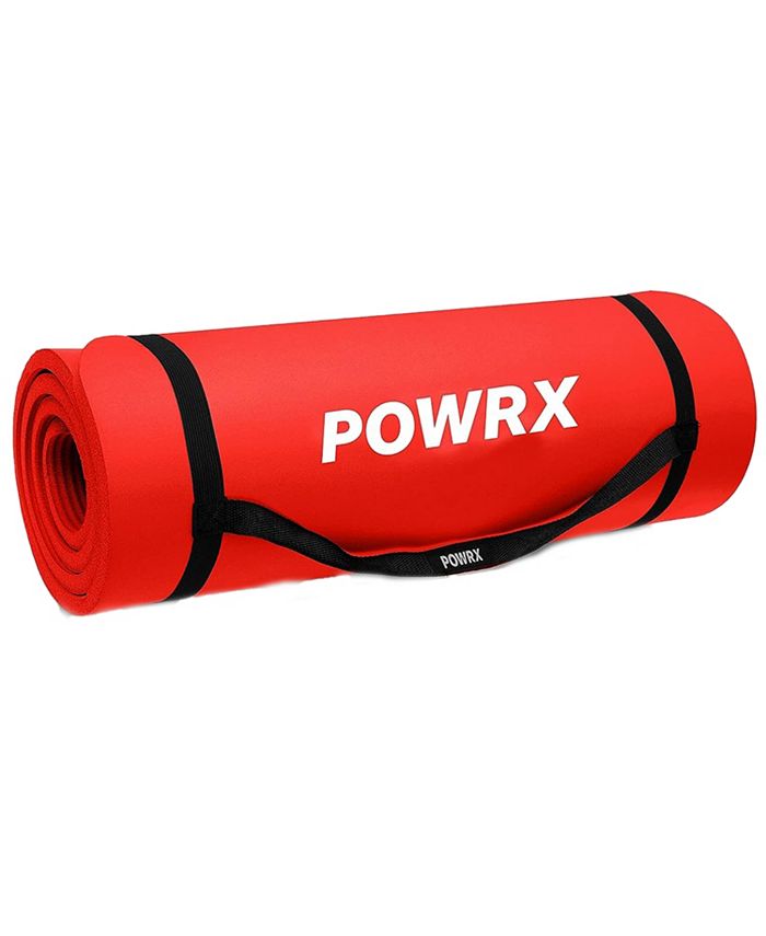 Dollar Deal POWRX Yoga Mat Thick with Carrying Strap and Bag for Home
