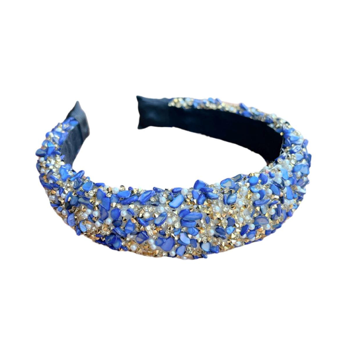 Women's All That Glitters Headband - Blue + Gold - Blue + gold