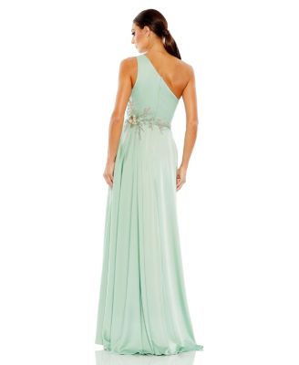 Women's Embellished One Shoulder Asymmetrical Gown