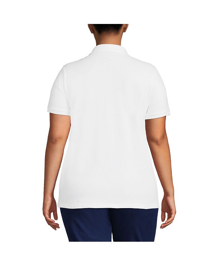 Lands' End Plus Size Mesh Cotton Short Sleeve Polo Shirt Macy's