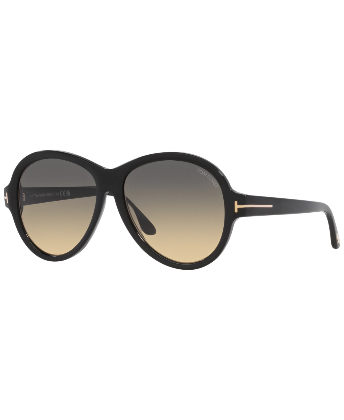 Tom Ford Camryn Round-frame Sunglasses In Shiny Black