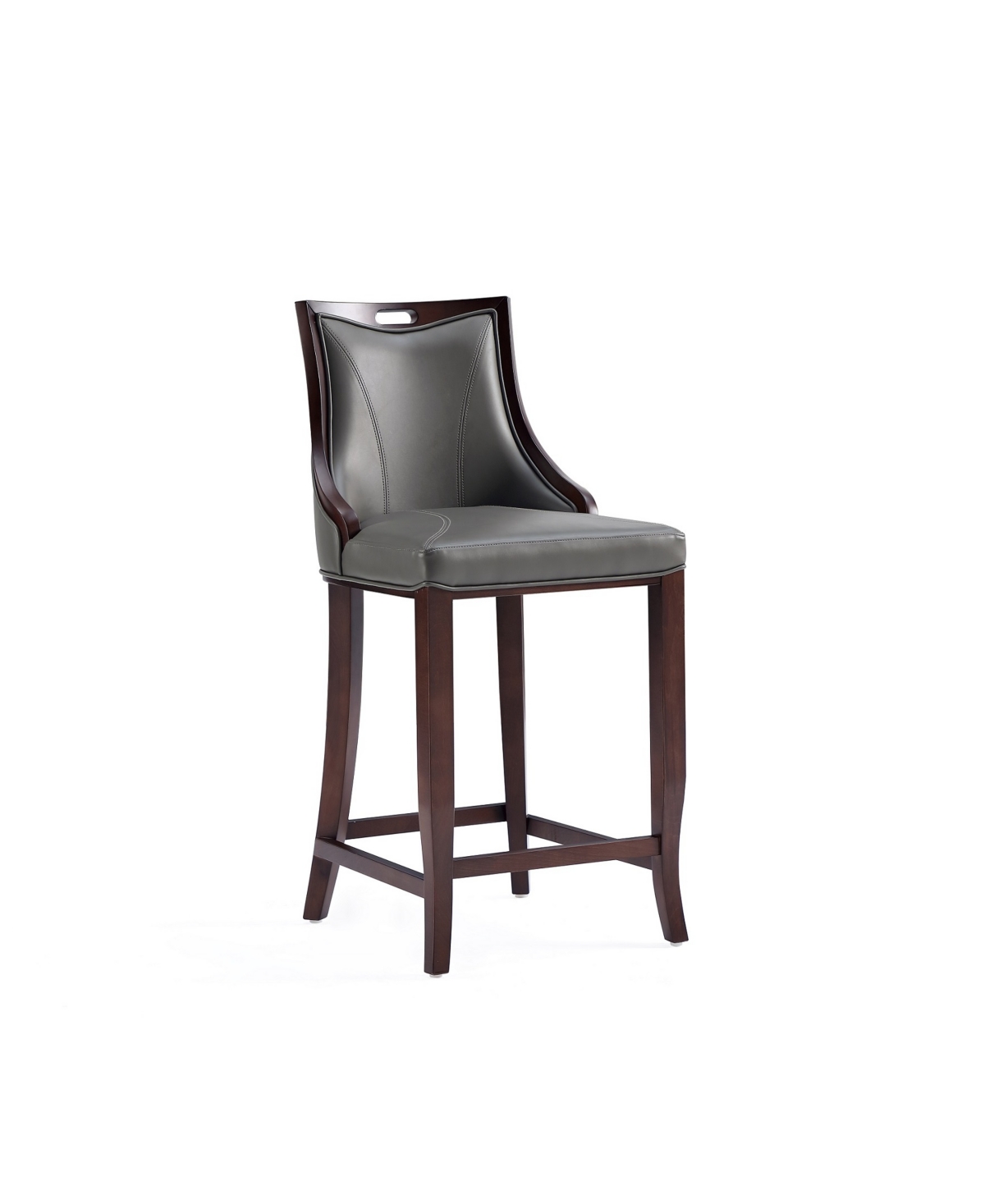 Manhattan Comfort Emperor 19" L Beech Wood Faux Leather Upholstered Barstool