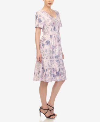 Women's Floral Short Sleeve Knee Length Dress