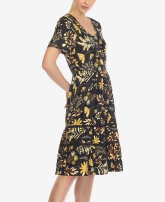 Women's Floral Short Sleeve Knee Length Dress