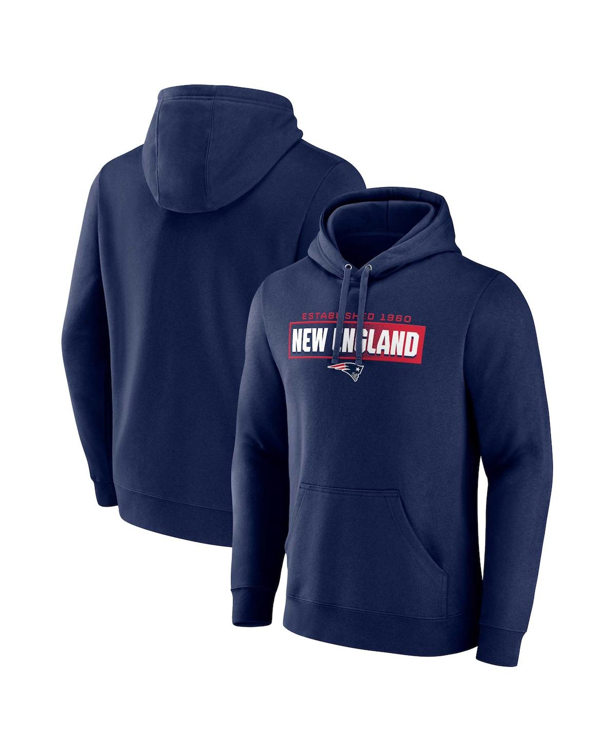 Fanatics Men's  Navy New England Patriots Down The Field Big And Tall Pullover Hoodie