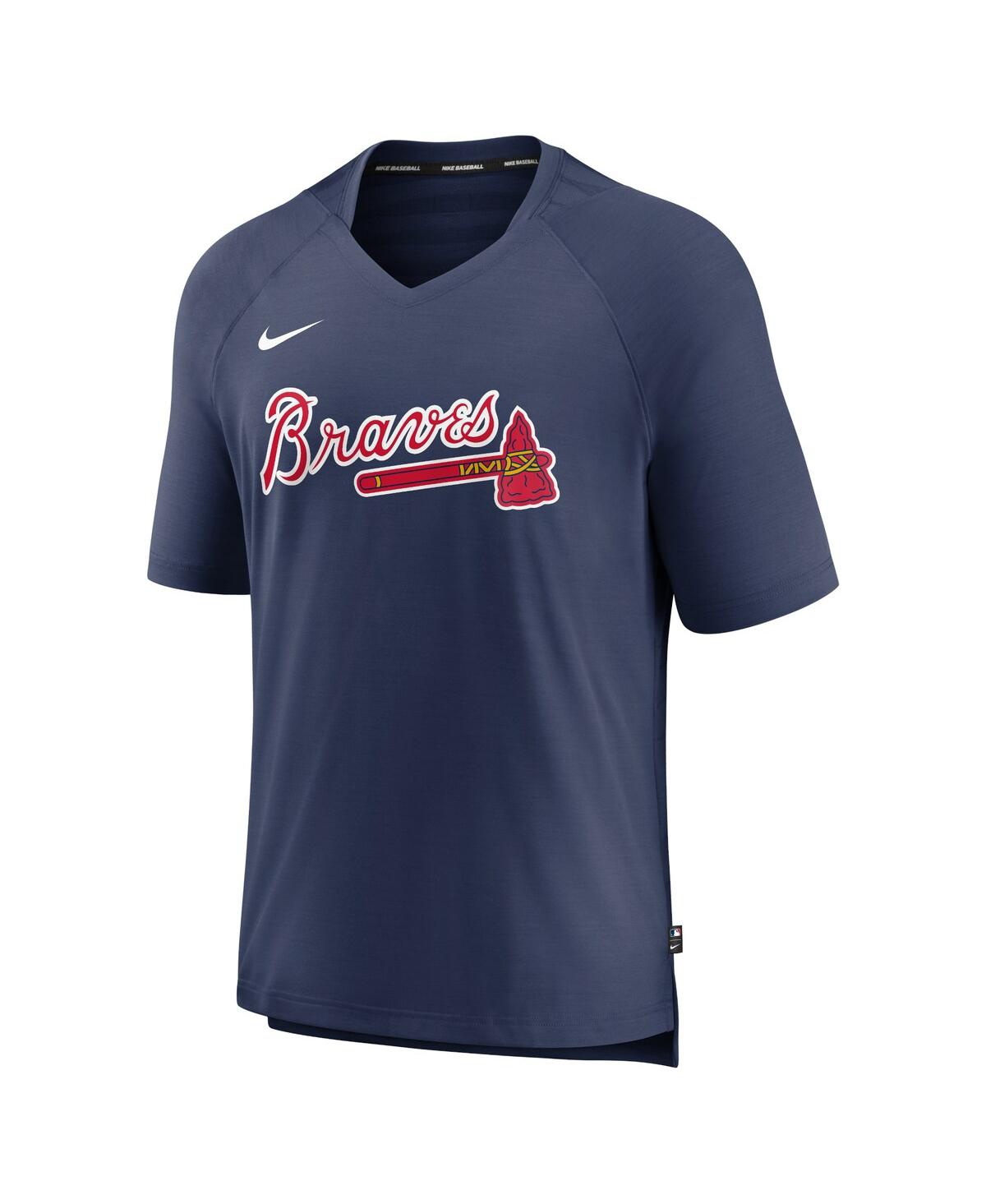 Men's Atlanta Braves Nike Red Wordmark Tri-Blend Raglan 3/4-Sleeve