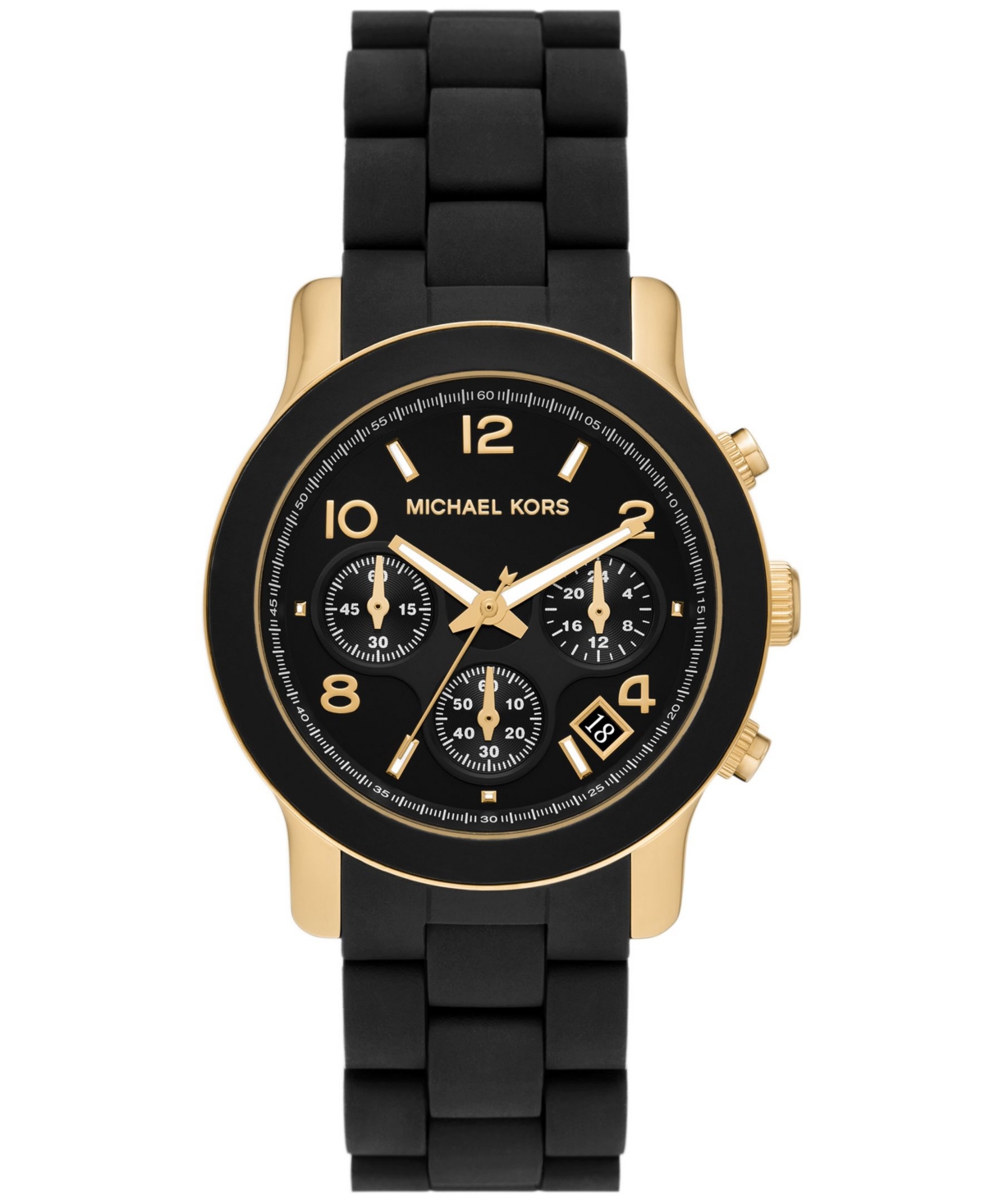 Michael Kors Oversized Runway Gold-tone Watch In Black