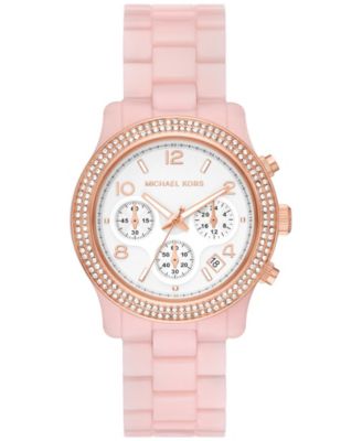 Michael Kors Women's Runway Quartz Chronograph Blush Acetate Watch 38mm ...