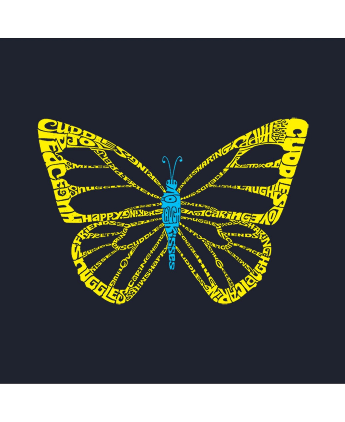 La Pop Art Boys Word Art Hooded Sweatshirt - Butterfly