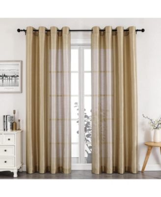 Home Living 2 Piece Lightweight Basic Sheer Grommet Top Curtain Panels