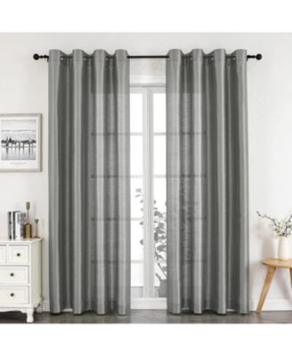 Home Living 2 Piece Lightweight Basic Sheer Grommet Top Curtain Panels