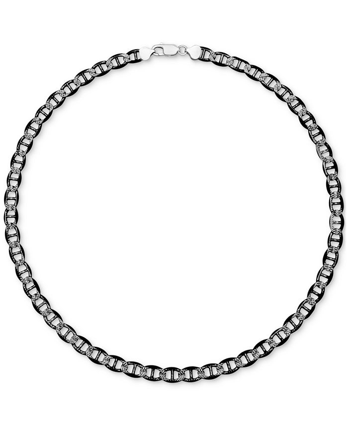 Macy's Men's Mariner Link 22" Chain Necklace (10mm) in Black Ruthenium