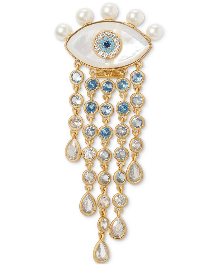 kate spade new york GoldTone Mixed Stone Evil Eye Fringe Statement