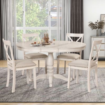 Modern Round Dining Set for 4
