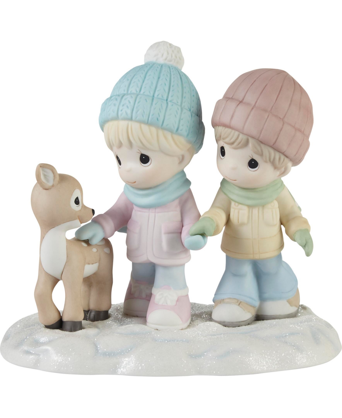 Precious Moments A Winter Walk Is Warmer With You Bisque Porcelain Figurine In Multicolored