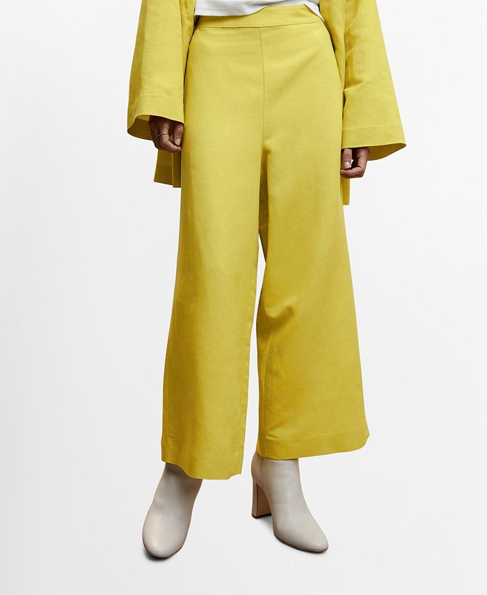 MANGO Women's Cropped LinenBlend Pants Macy's