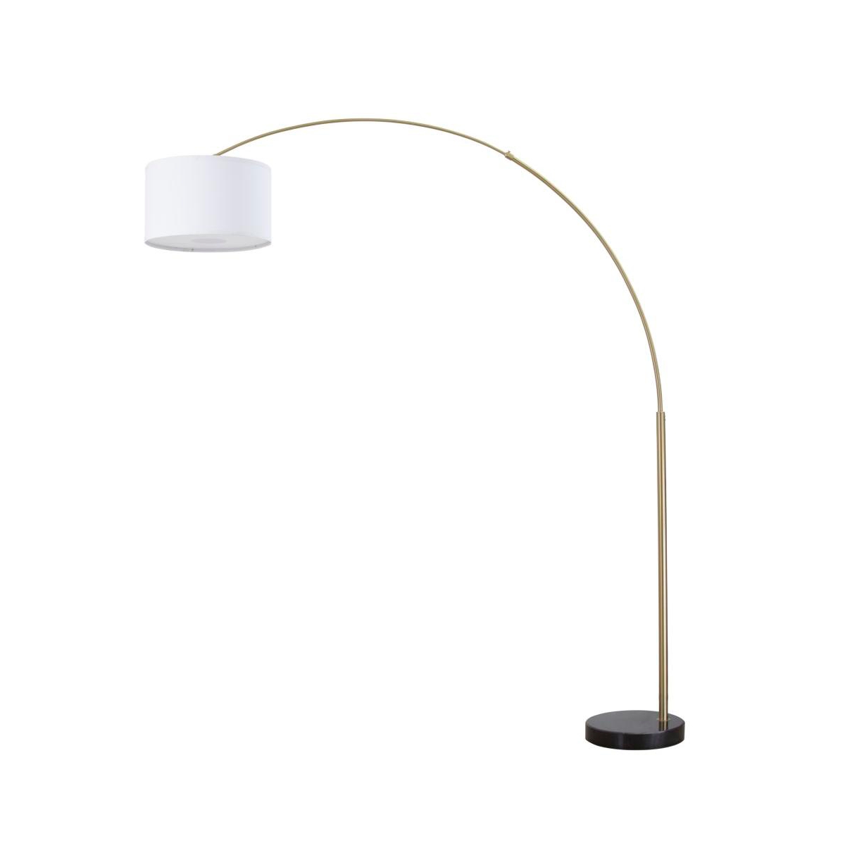 Fc Design Modern Tall Standing Adjustable Arched Floor Lamp with Drum Shade and Marble Base