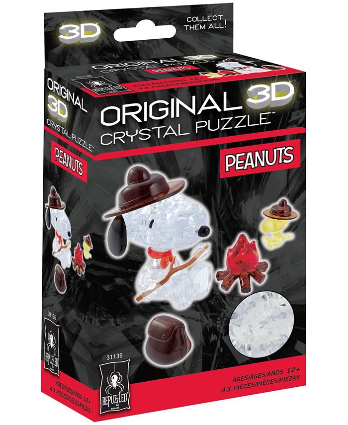 University Games Bepuzzled 3D Crystal Puzzle Peanuts Snoopy Campfire, 43 Pieces Macy's