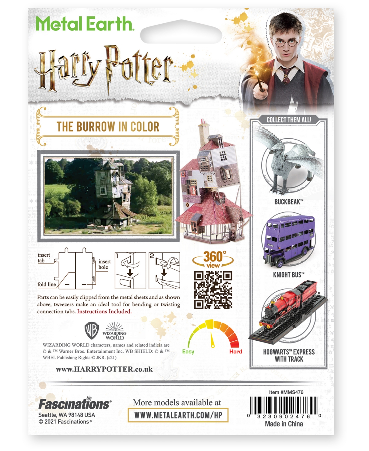 Shop University Games Fascinations Metal Earth 3d Metal Model Kit Harry Potter The Burrow In Color In No Color