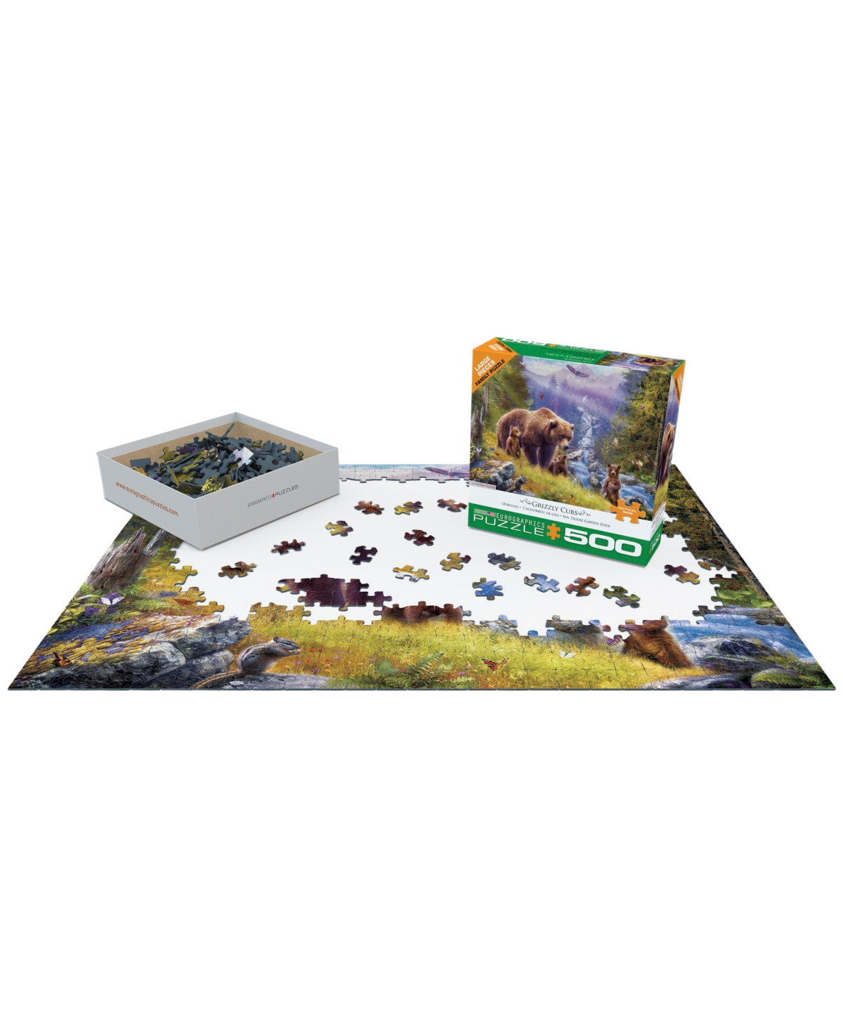 University Games Incorporated Jan Patrik Grizzly Cubs Large Pieces Family Puzzle, 500 Pieces In No Color