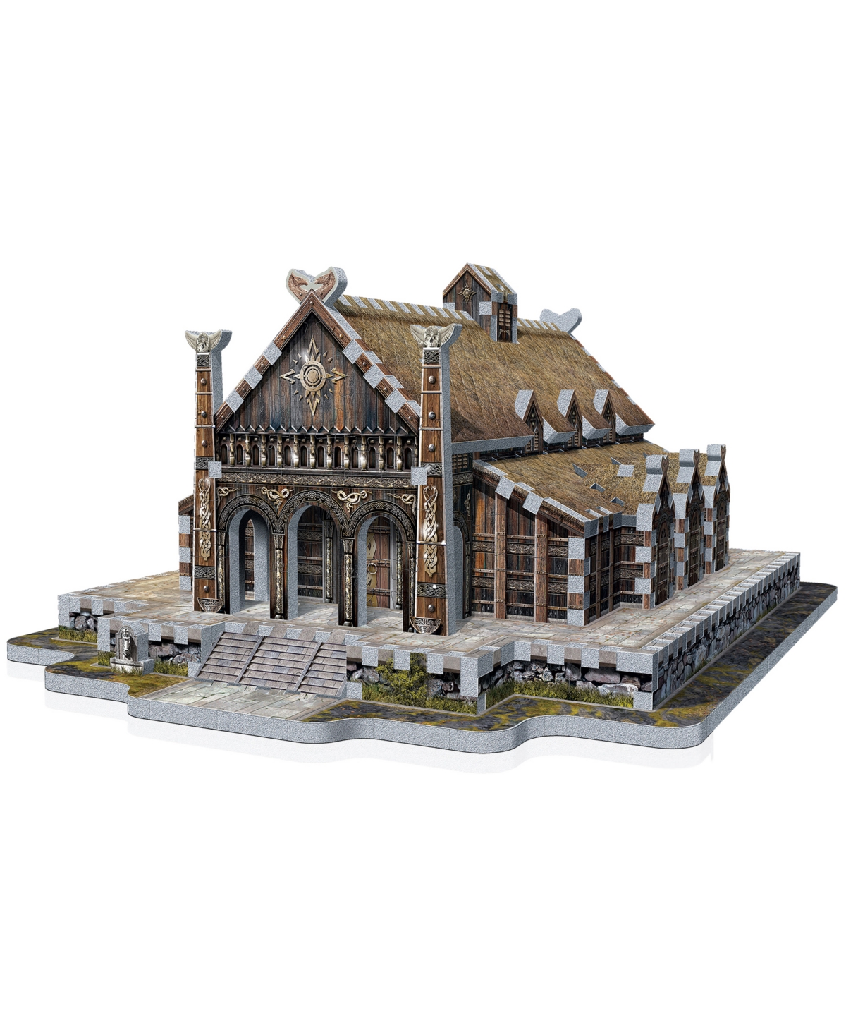 UNIVERSITY GAMES WREBBIT THE LORD OF THE RINGS GOLDEN HALL EDORAS 3D PUZZLE, 445 PIECES 