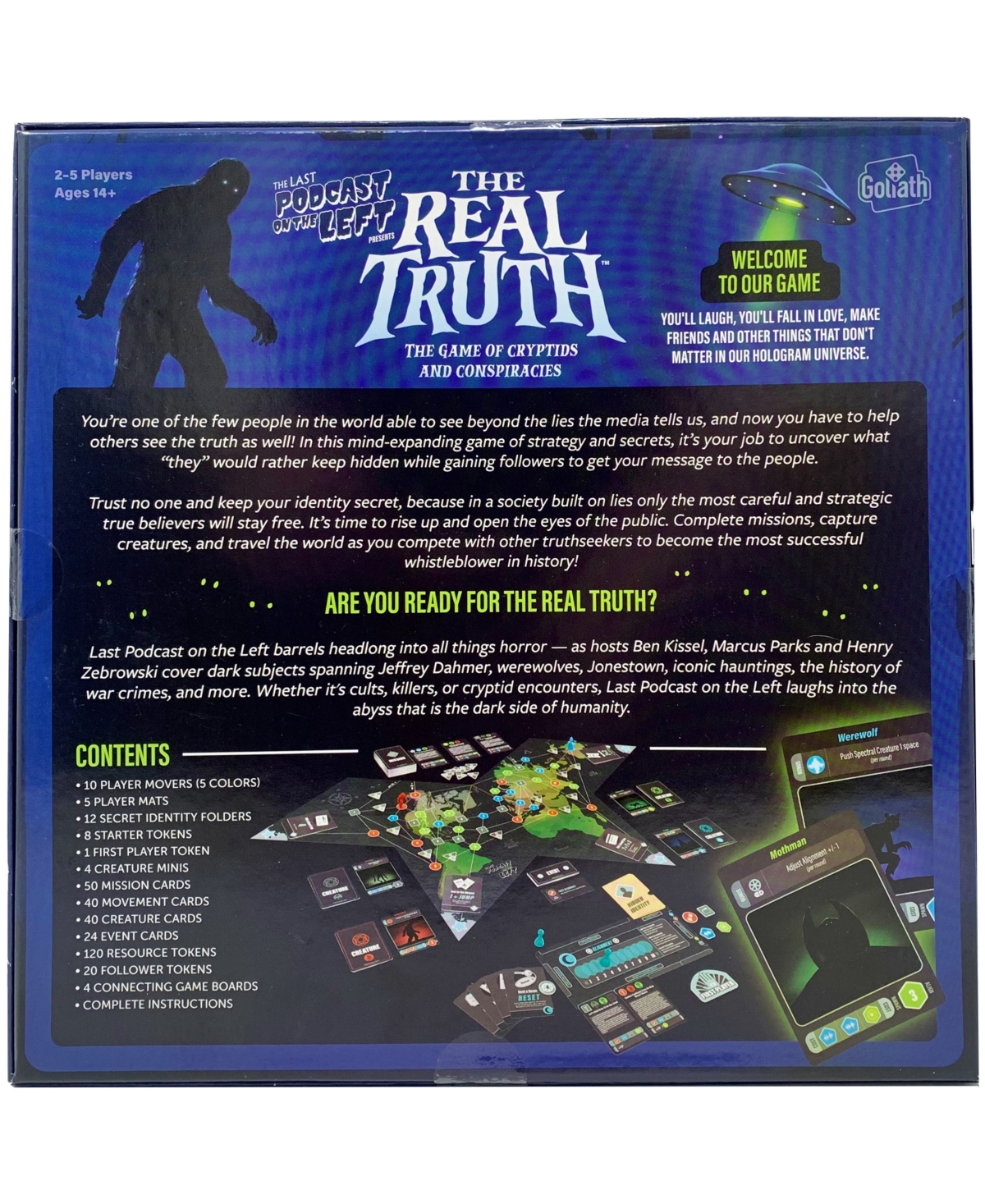 University Games Goliath The Last Podcast On The Left Presents The Real Truth The Strategy Game Of Creatures, Cryptid In No Color