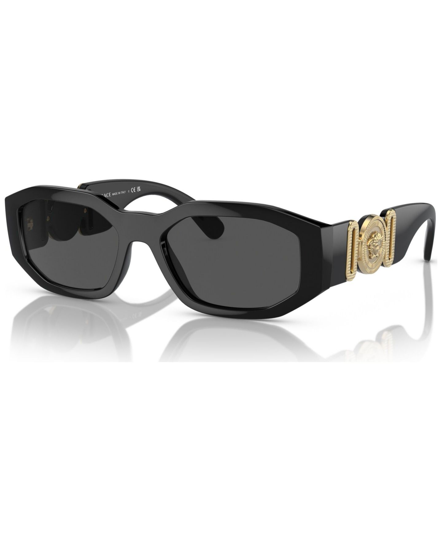 Солнцезащитные очки Versace Unisex Biggie Sunglasses, VE4361, цвет: Чёрный золотой / Серый — фото 1