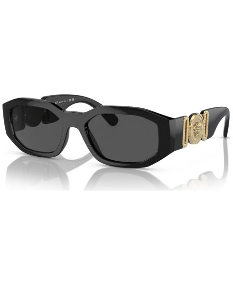 Солнцезащитные очки Versace Unisex Biggie Sunglasses, VE4361, цвет: Чёрный золотой / Серый