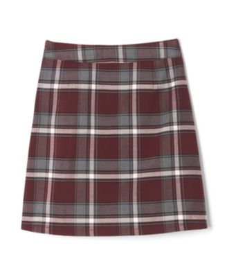 Toddler Girls Adjustable Waist Plaid Two-Tab Scooter Plaid Skirt