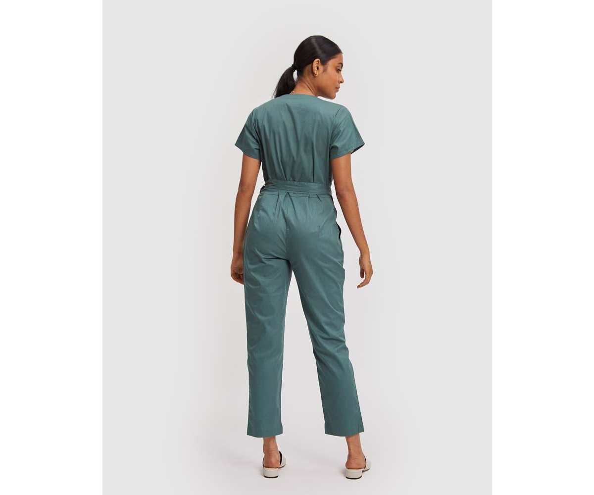 Women's Cropped Wrap Jumpsuit