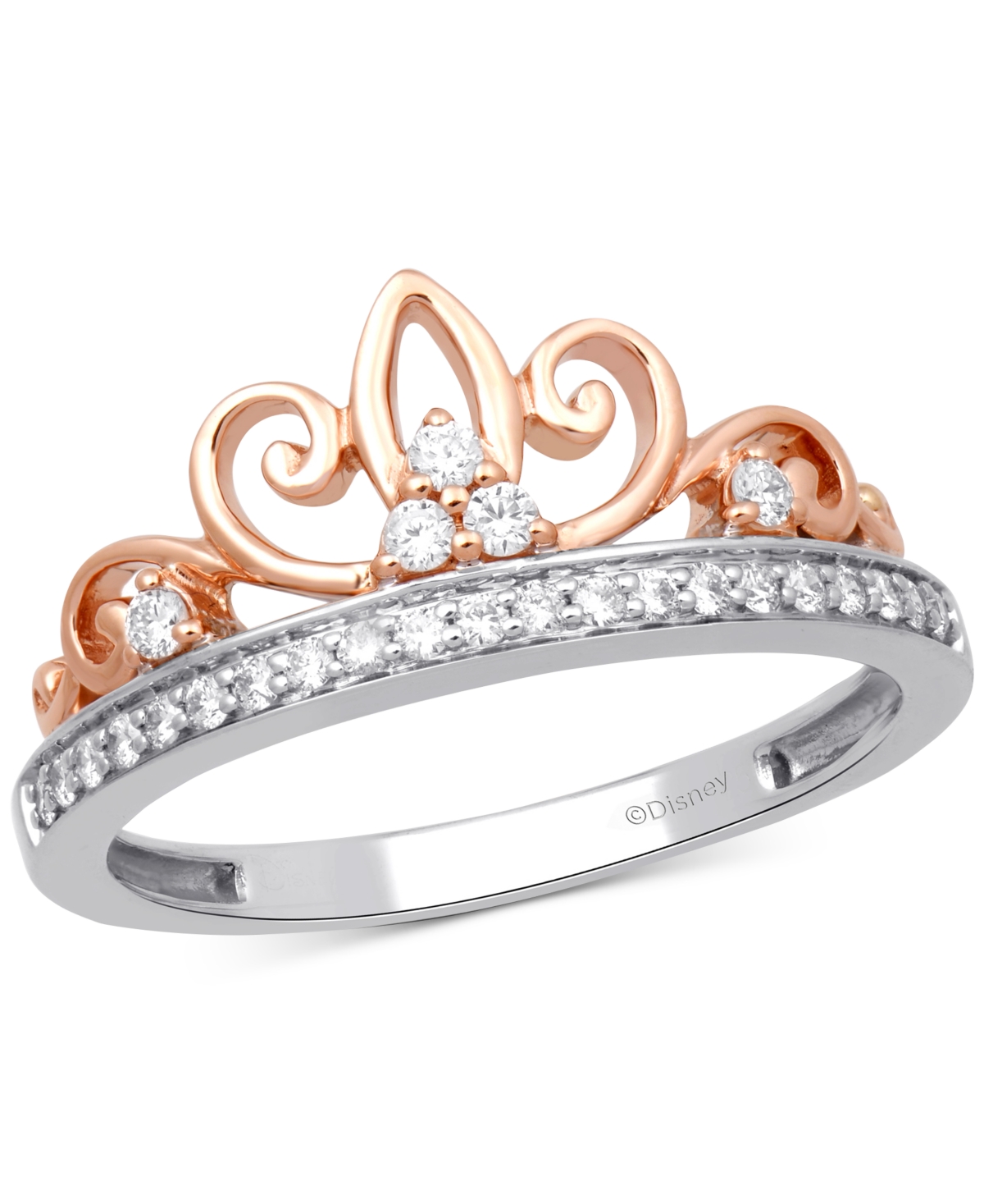 Diamond Majestic Tiara Ring (1/5 ct. t.w.) in Sterling Silver & 10k Rose Gold - Two-Tone